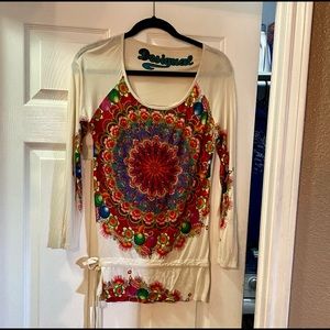 Gorgeous Desigual tunic top with mandala design!